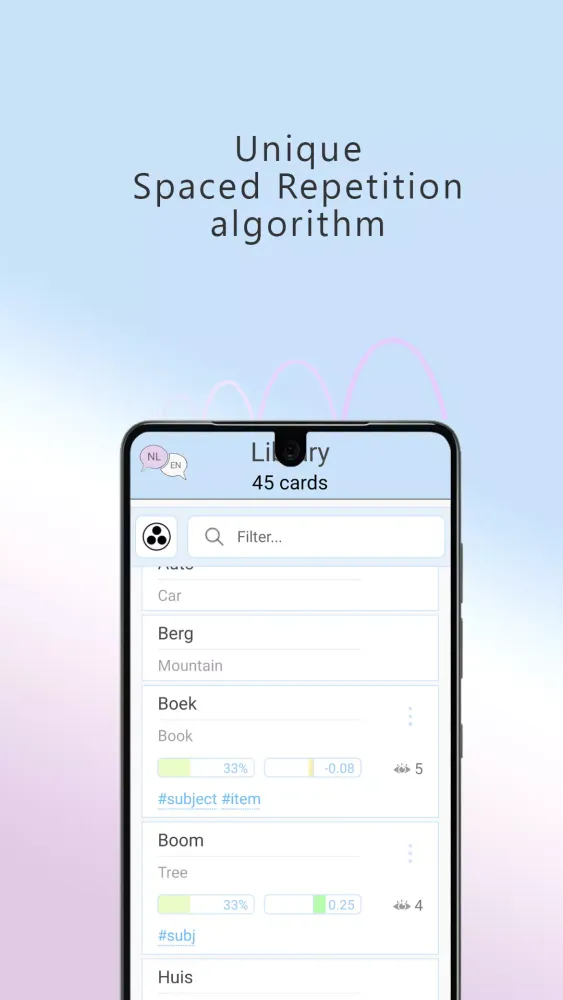 Tangkapan layar Language Flashcards - Kortz