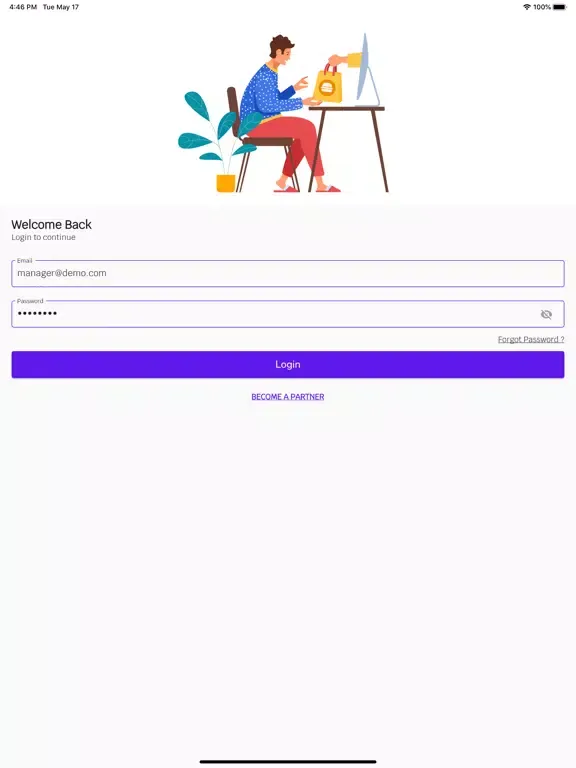 Tangkapan layar Kurierando Vendor iPad 