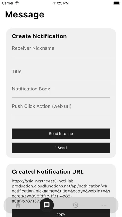 NOTILAB - URL Push Send App Screenshots