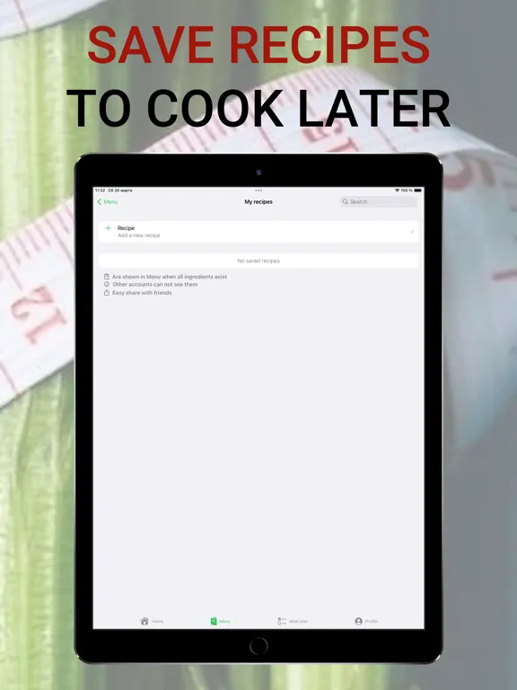 Leaf-Menu: Free Meal Plan AI iPad  سکرین شاٹس