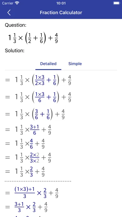 Fraction Calculator - Math Cal Screenshots
