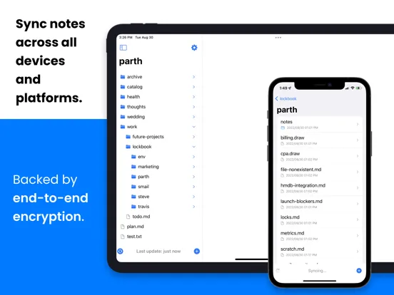 Lockbook iPad Screenshots