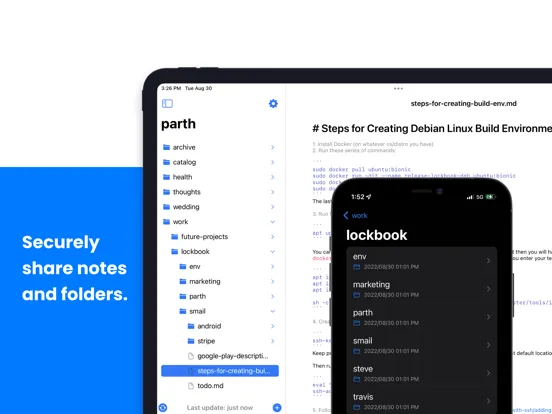 Lockbook iPad Screenshots