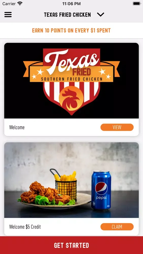 Ảnh chụp màn hình của Texas Fried Chicken