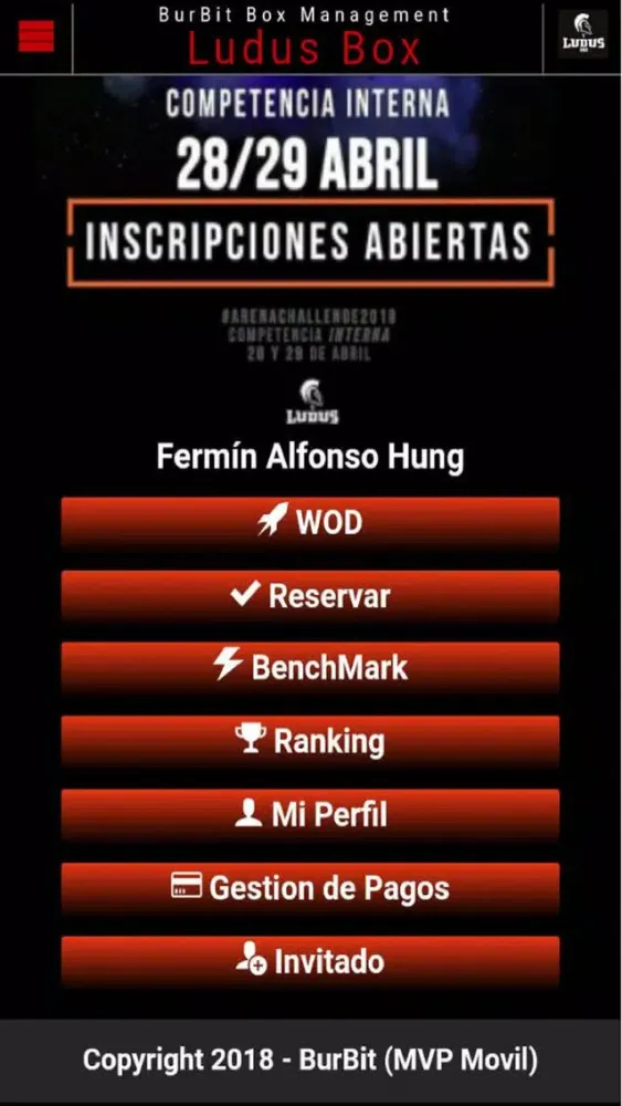 Tangkapan skrin Ludus Box Crossfit