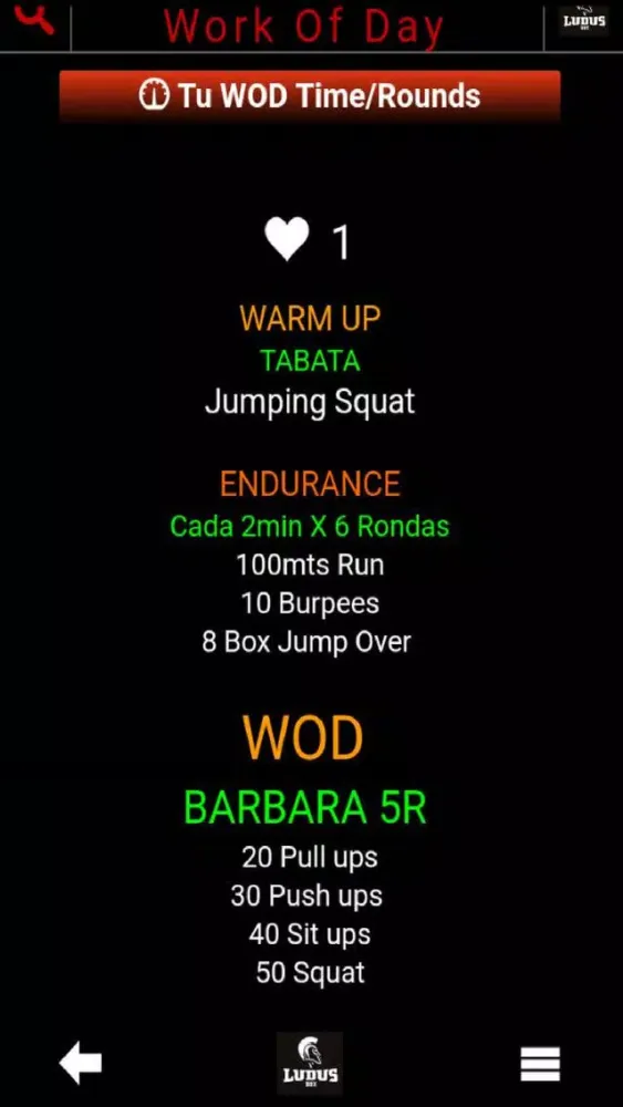 Tangkapan skrin Ludus Box Crossfit