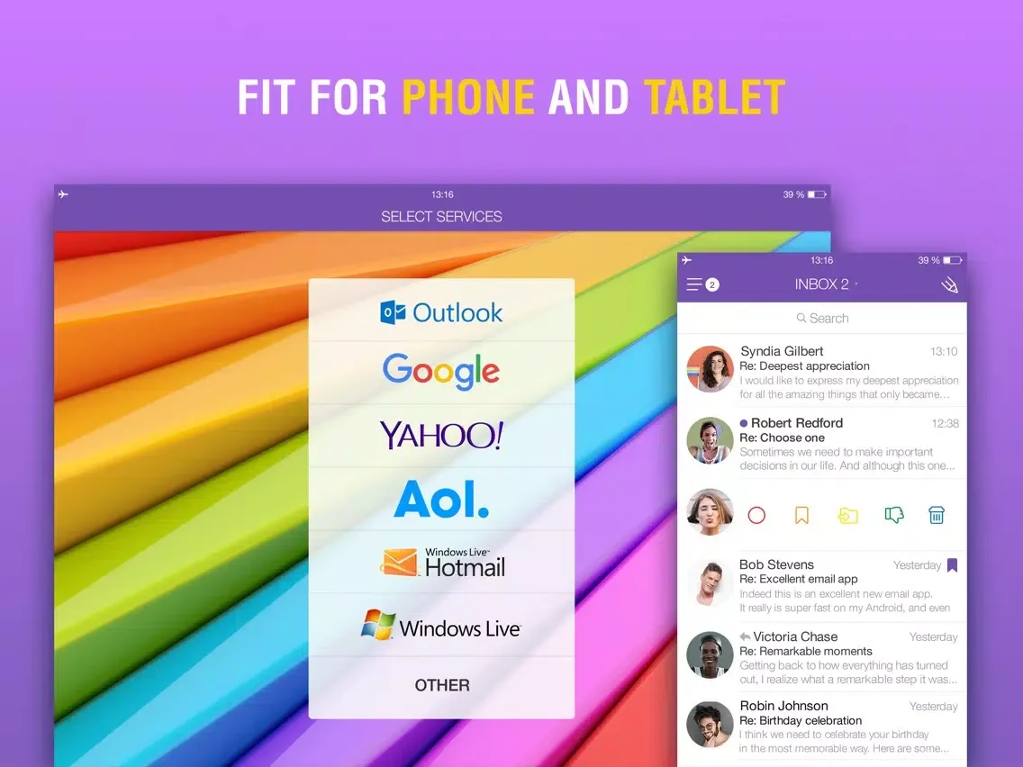 Скриншоты Rainbow Mail – Email Client iPad 