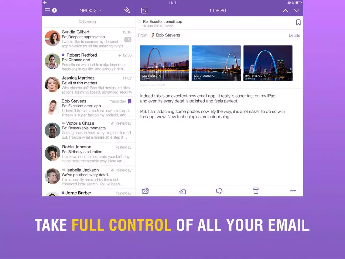 Скриншоты Rainbow Mail – Email Client iPad 