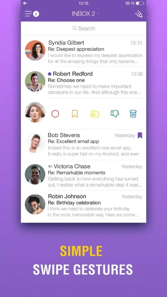 Скриншоты Rainbow Mail – Email Client