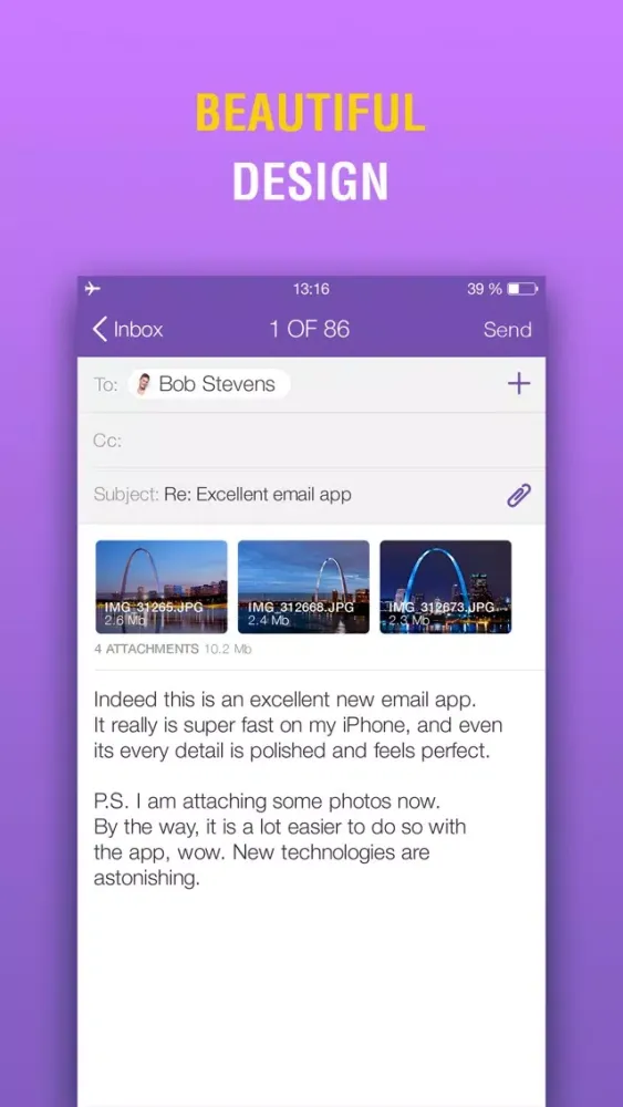 Скриншоты Rainbow Mail – Email Client