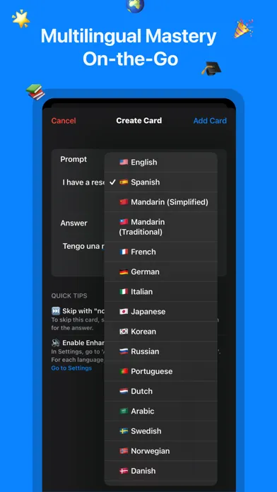 Capturas de pantalla de MemTalk - Audio Flashcards