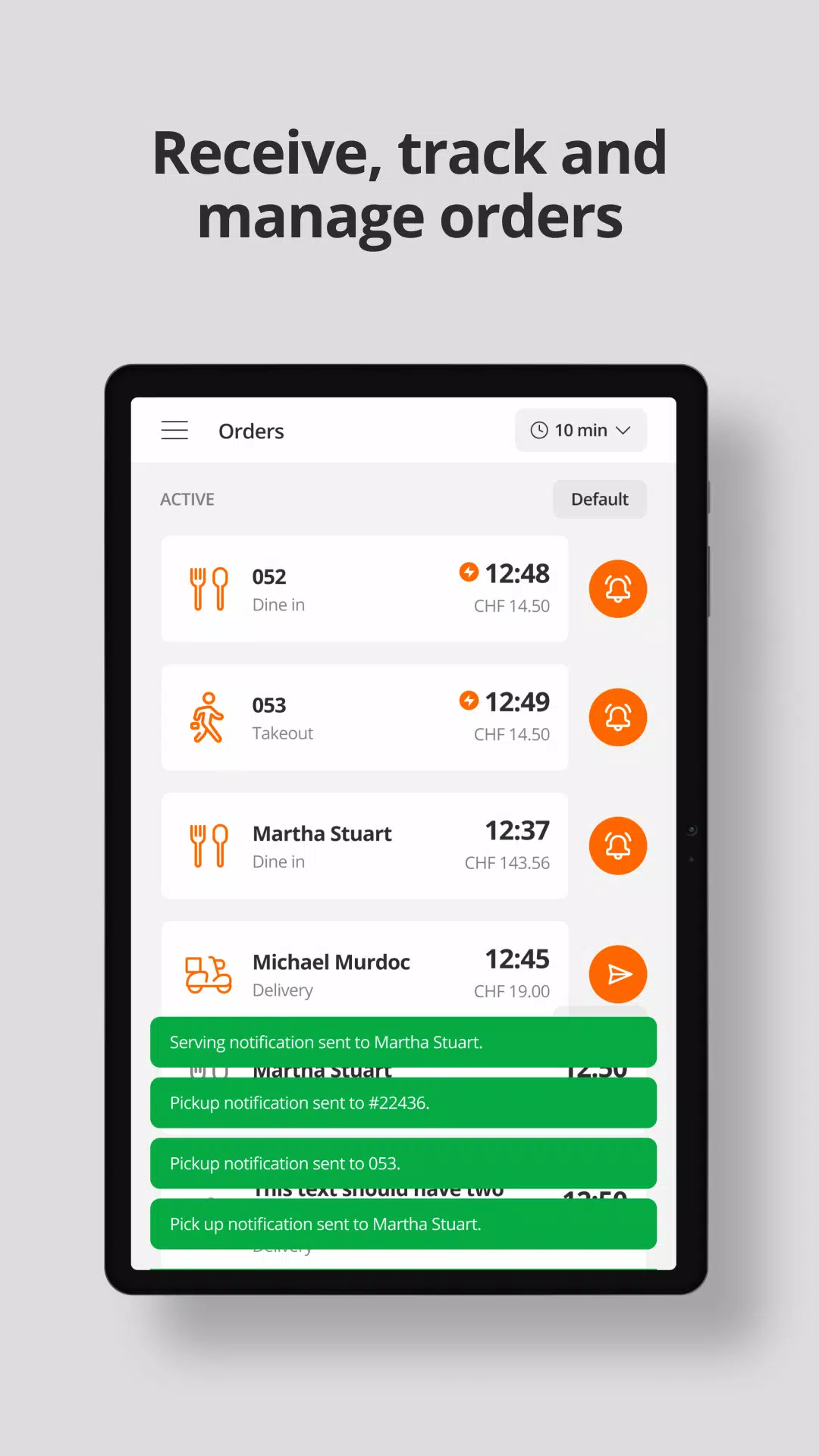 MENU Tablet App Screenshots