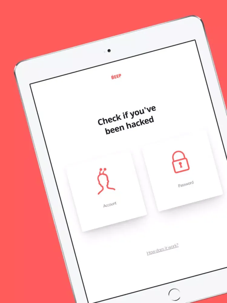 BEEP Account Security Scanner iPad  स्क्रीनशॉट