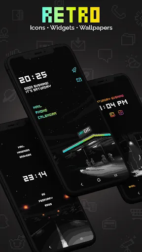 Retro Mode - Icon Pack (Neon) Screenshots