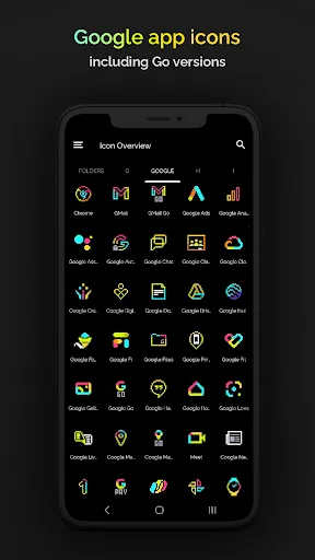 Retro Mode - Icon Pack (Neon) Screenshots