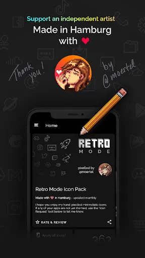 Retro Mode - Icon Pack (Neon) Screenshots