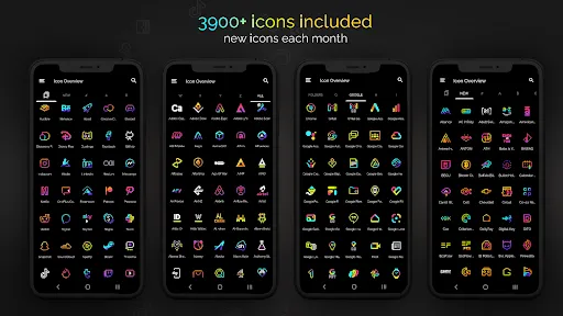 Retro Mode - Icon Pack (Neon) Screenshots