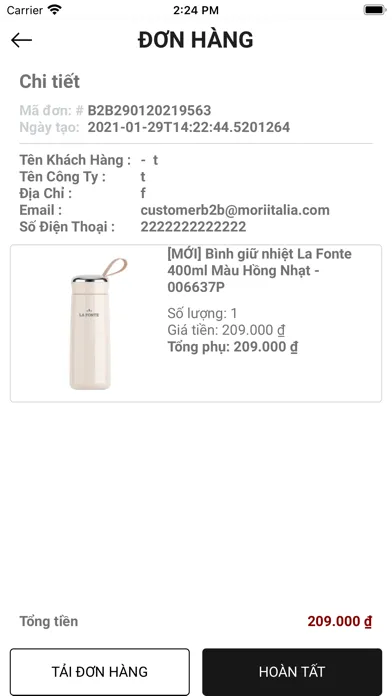 Screenshot di MORIITALIA - KH DOANH NGHIỆP