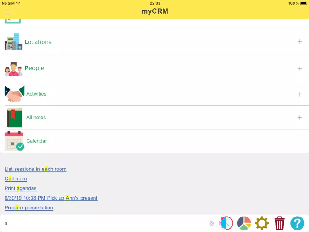 Tangkapan skrin myCRM: Todo & task manager iPad 
