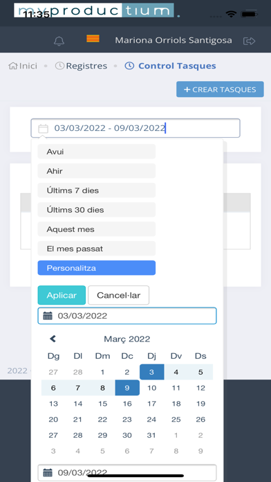 Скриншоты MyProductium Tasks