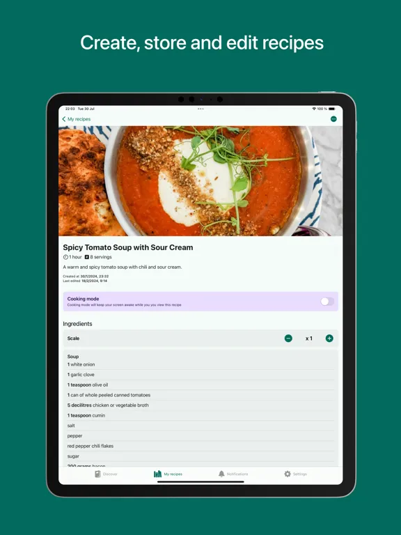 My Recipe Pad - Recipe manager iPad  Screenshots
