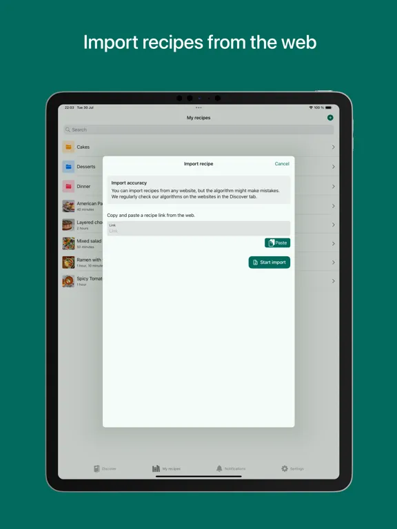 My Recipe Pad - Recipe manager iPad  Screenshots
