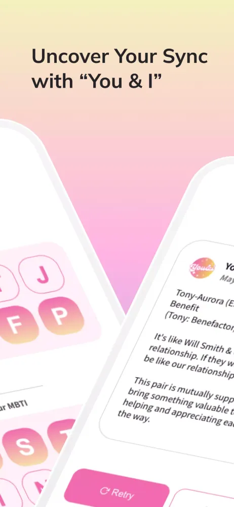 You & I - MBTI Match Screenshots