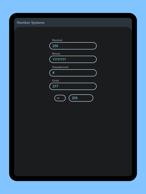 Tangkapan skrin Number System Converter Pro iPad 