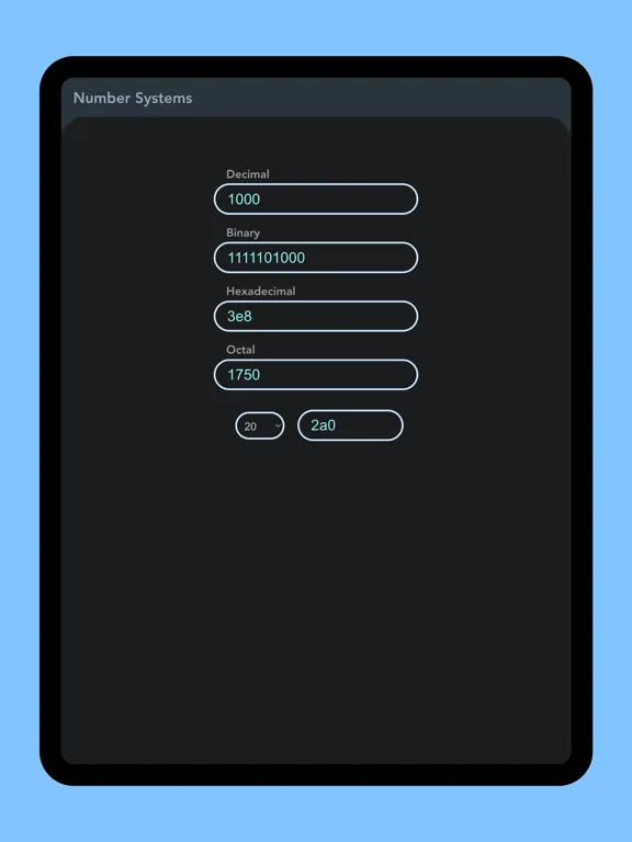 Tangkapan skrin Number System Converter Pro iPad 