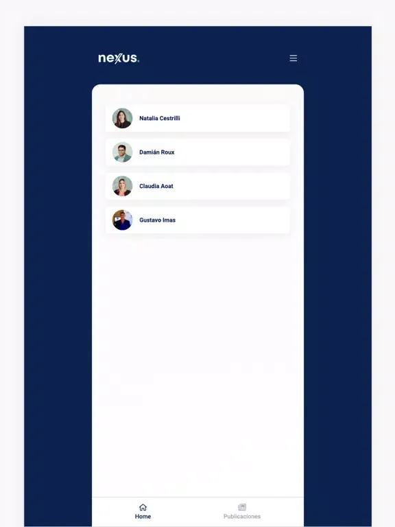 Capturas de tela do Nexus Advisor iPad 
