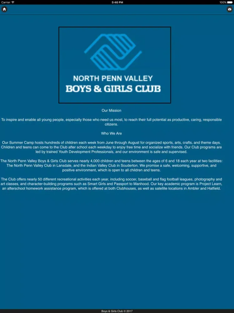 Tangkapan skrin NPV B&G Club iPad 