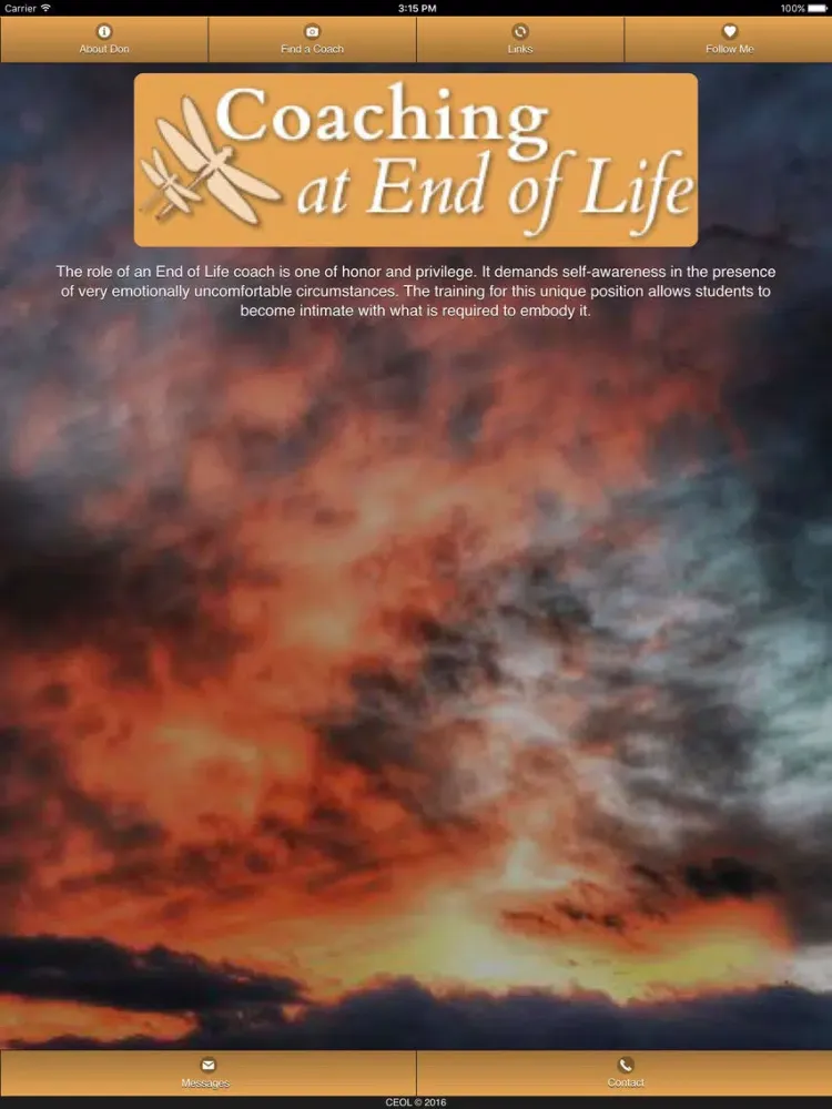 Ảnh chụp màn hình của Coaching at End of Life iPad 