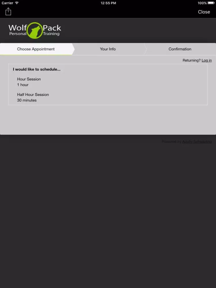 Tangkapan skrin Wolfpack PT iPad 