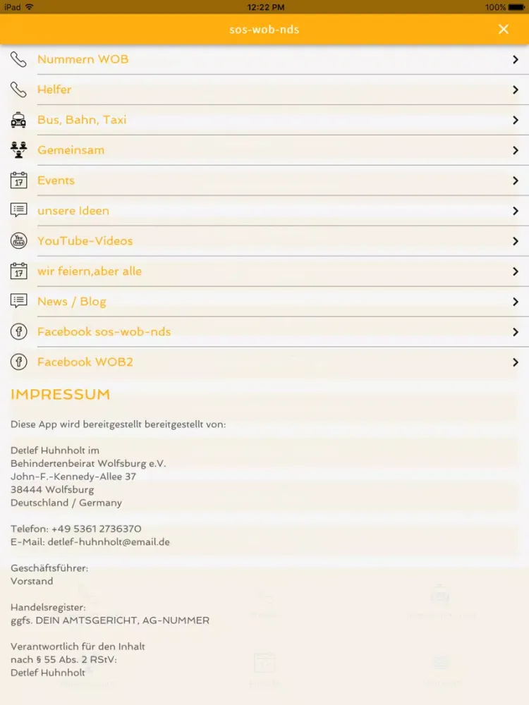 Capturas de tela do sos-wob-nds iPad 