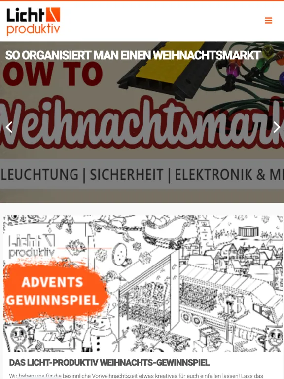 Tangkapan layar Licht-produktiv iPad