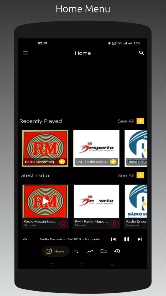 Capturas de tela do Radio MZ: