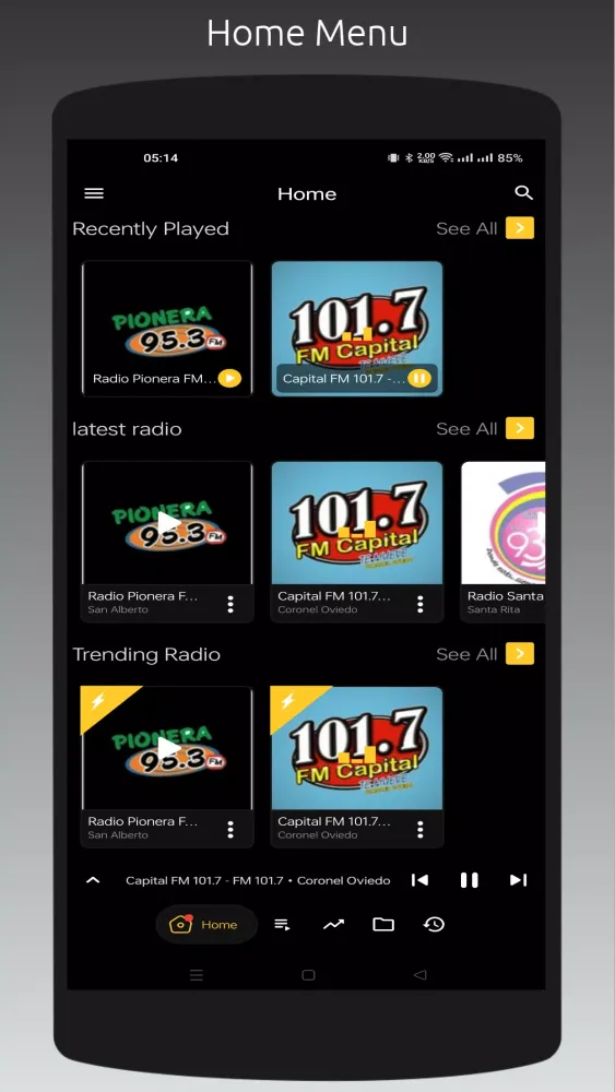 Radio PY: Screenshots