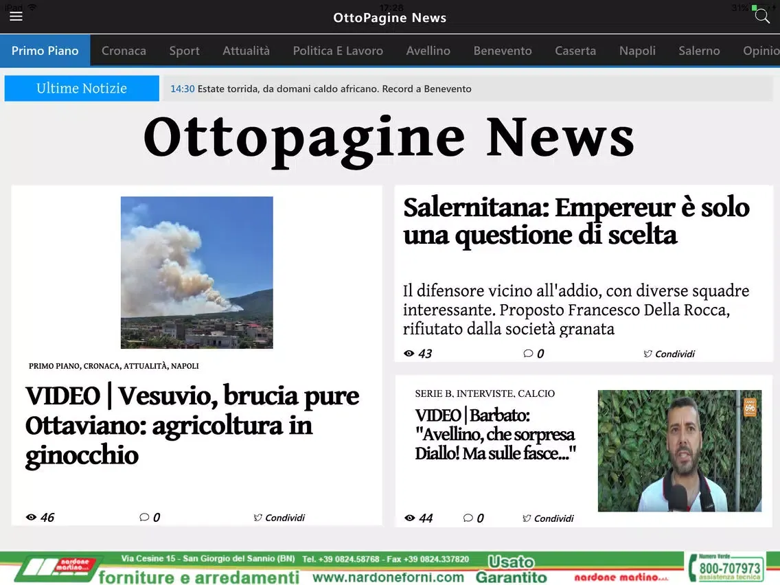 Ottopagine News Tablet iPad  سکرین شاٹس