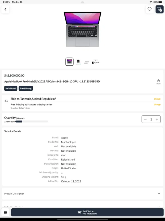 Ảnh chụp màn hình của Papakat - Buy and Sell Online iPad 
