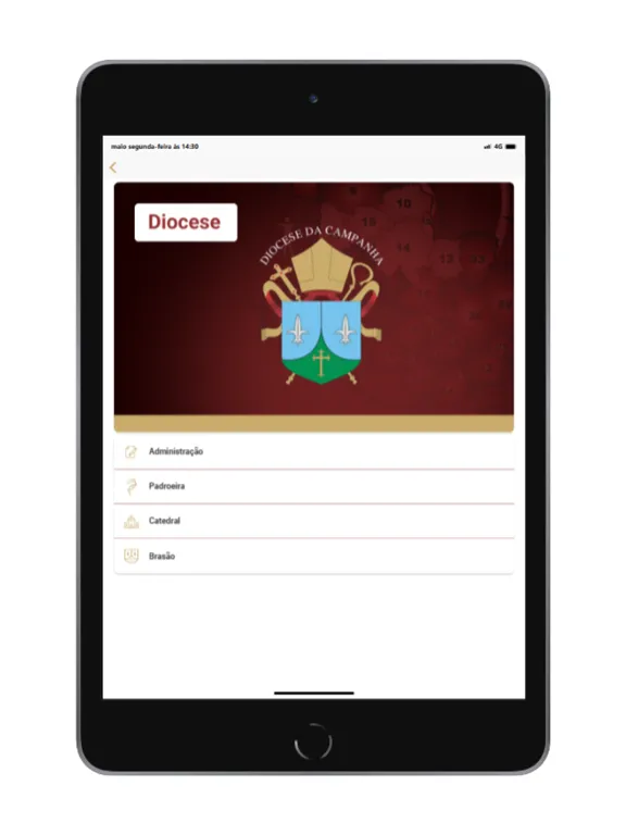 Ảnh chụp màn hình của Diocese da Campanha - MG iPad 