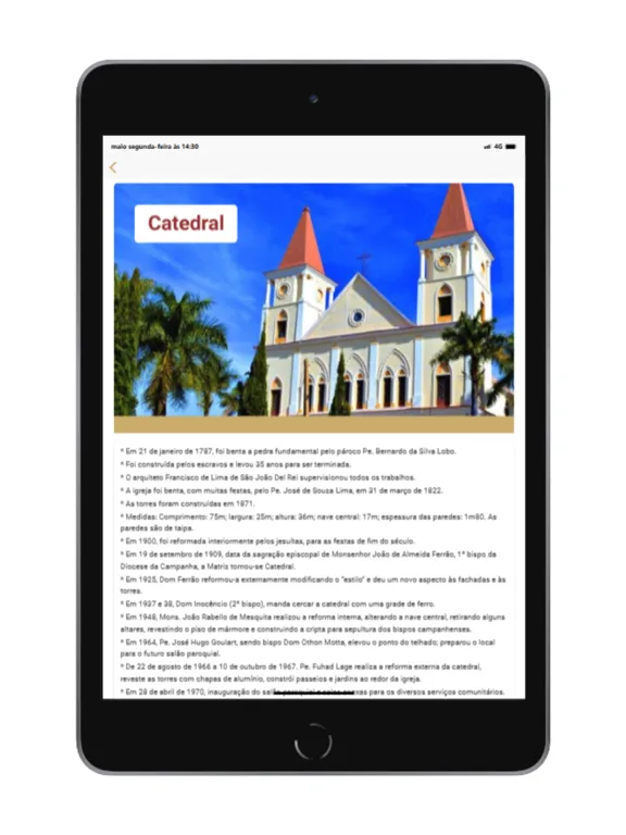 Ảnh chụp màn hình của Diocese da Campanha - MG iPad 