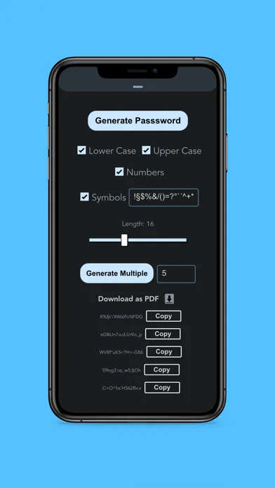 Passwords Generator应用截图