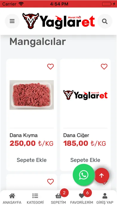 Capturas de tela do Yağlar Et Market