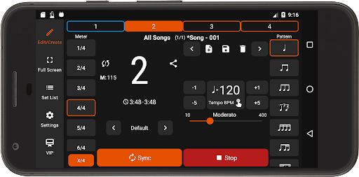Stage Metronome with Setlist Screenshots