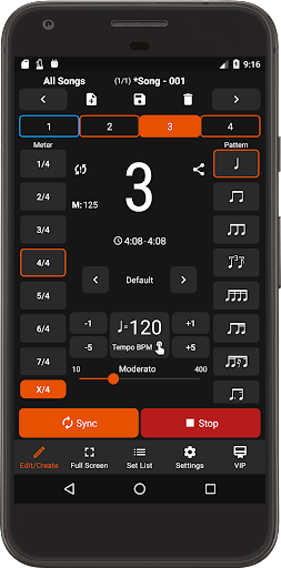 Stage Metronome with Setlist Screenshots