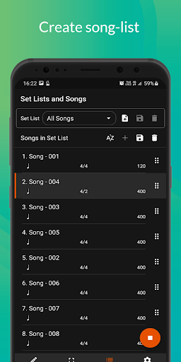 Stage Metronome with Setlist Screenshots