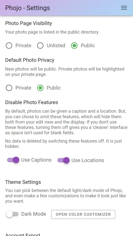 Screenshot di Phojo