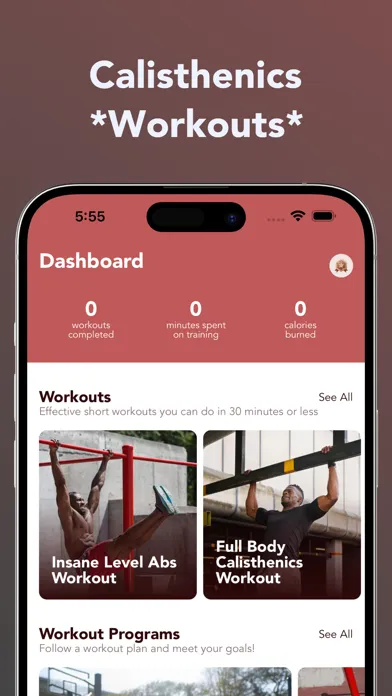 Captures d'écran de Calisthenics Workout Plan