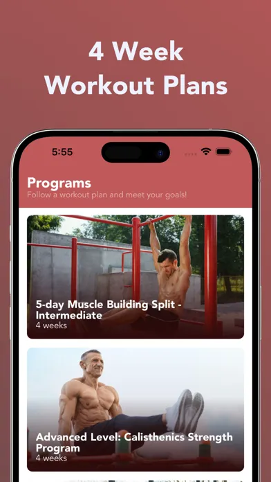 Captures d'écran de Calisthenics Workout Plan