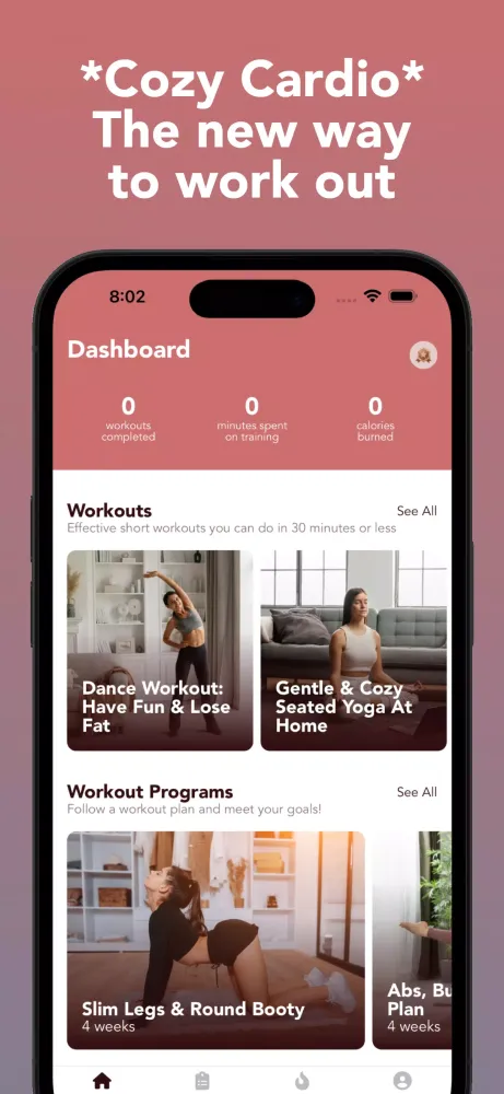 Cozy Cardio - Workout at Home Screenshots